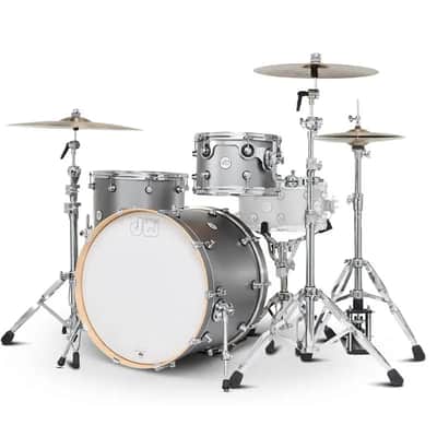 DW Limited Edition Design 3pc Drum Set 22/12/16 Titanium Satin image 2