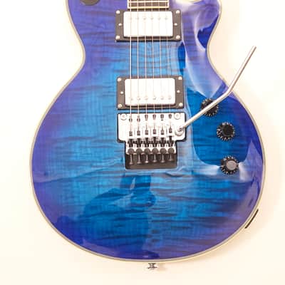 AL-3200MCC-P-27 Agile Special Edition Signature Guitar w/Floyd Rose Chris Poland B\uek Flame Baritone image 6