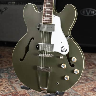 Epiphone Casino Worn Electric Guitar - Olive Drab with Gig Bag - Used image 3