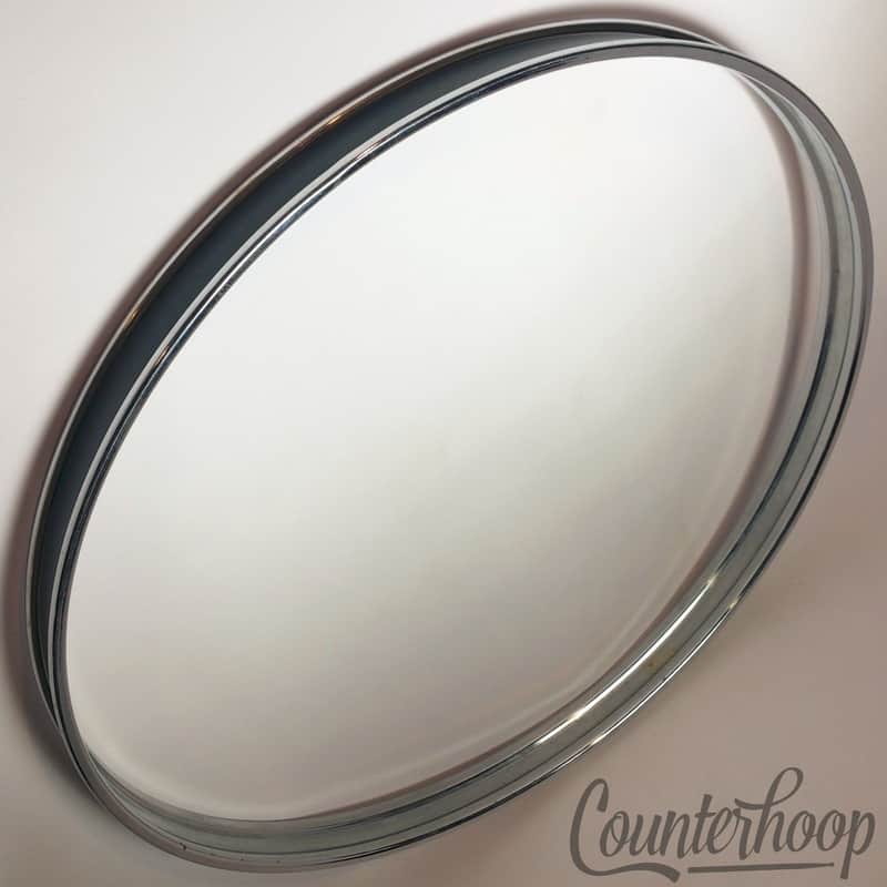 *Pearl 22" Bass Drum Metal Hoop/Rim Black Inlay Chrome Steel Vintage 70s Japan* image 1