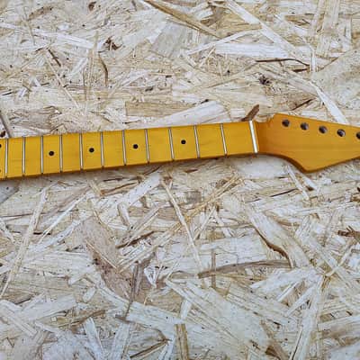 classic maple vintage tint gloss guitar neck truss rod access heel steel frets 25.5 scale guitar image 5