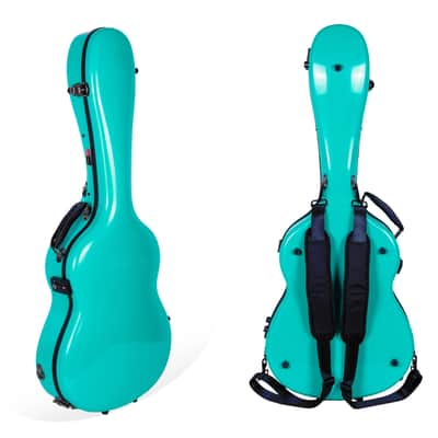 Crossrock Lightweight Deluxe Fiberglass Case with TSA Lock for 4/4 Classical Guitar-Mint Blue image 1
