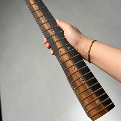 AAAAA Tele Ebony Fretboard Roasted flame Maple Electric Guitar Neck Radius 12inch Round stainless steel 22 frets hole 10mm Radius: 12 inches image 9