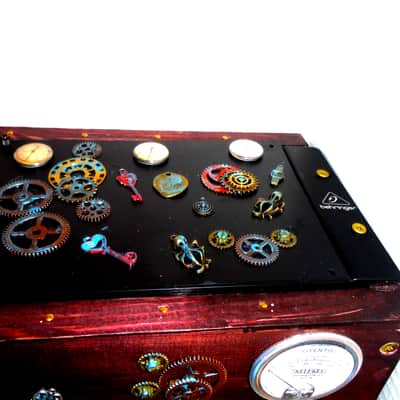 Synth Portal Steampunk Modular Powered Synthesizer-no modules 2025 - Wood/black & bronze image 22