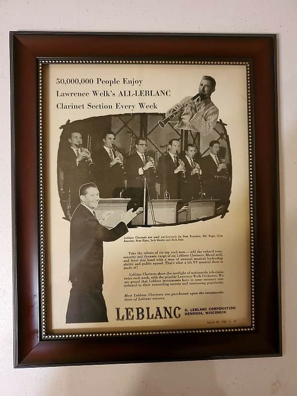 1958 Leblanc Horns Promotional Ad Framed Pete Fountain Lawrence Welk Original image 1