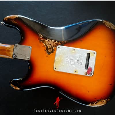 Fender Stratocaster 50th Anniversary Deluxe Series Sunburst Paisley/Pelham Blue Heavy Relic image 4