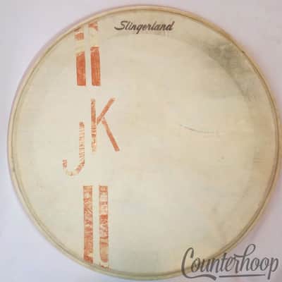 *Slingerland 22" Calf Skin Resonant Logo Bass Drum Calfskin Head Vintage 50s USA image 1