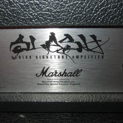 2010 Marshall Slash Limited Edition AFD100 Signature Amplifier Black w/ Original Snakeskin Cover image 9