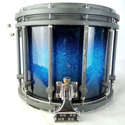 Mapex 12x14" Blue Galaxy Sparkle Quantum Marching Snare Drum Black Hardware EXC image 5