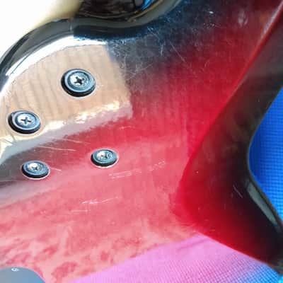 HAMER USA 1996 Cruise "J" Style Fretless Cherry/Black Burst Bass image 15