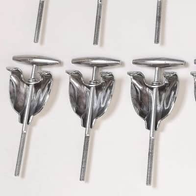 (6) Gretsch Bass Drum Tension Rods & Claws, Original Washers - 1960s / INSPECTED & TESTED image 3