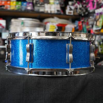 Vintage 1966 Ludwig USA Jazz Fest 5x14" Maple Snare Drum - Blue Sparkle image 14