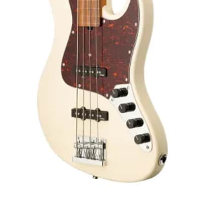 Sadowsky MetroExpress 21-Fret Vintage J/J Bass, Morado Fingerboard, Fretless With Lines, 4-String - Solid Olympic White High Polish image 4