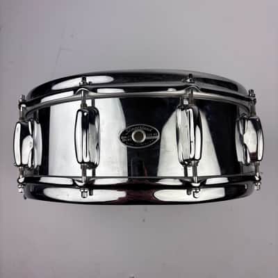 Slingerland No. 136 Festival Model 5x14" 10-Lug Chrome Over Brass Snare Drum with Rapid Strainer 1963 - 1971 - Chrome image 1