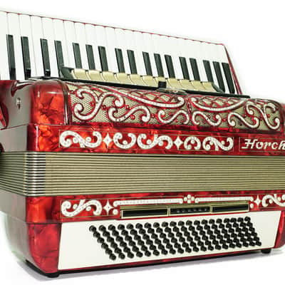 Full Size Horch DeLuxe Accordion 120 Bass, Original Concert Piano Accordion, made in Germany, New Straps and Soft Bag for Gift, 2719 image 4