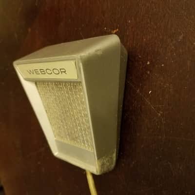 Webcor Harp Mic 1950s Grey Steel & Silver Foil Grille image 3