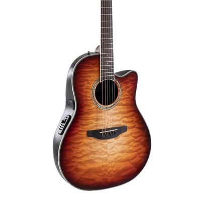 Ovation CS24X-7C Celebrity Series Traditional Plus Mid-Depth Acoustic-Electric Guitar Cognac Burst image 12