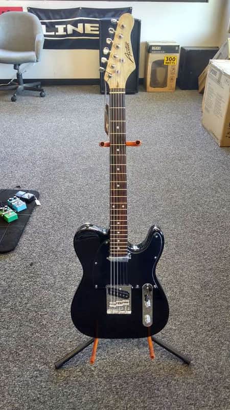 Austin Telecaster Style Electric Guitar Black image 1
