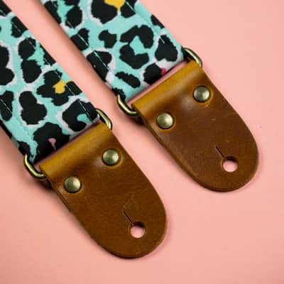 Mr.Strapsky Pink Cheetah Guitar Strap Bass Strap With Italian Satin image 4