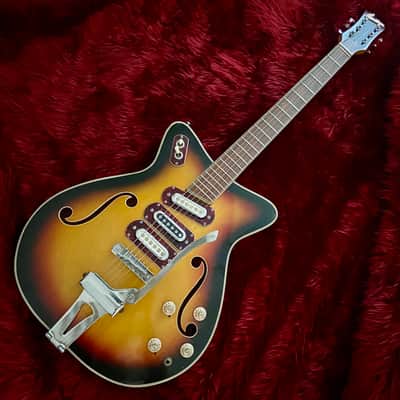 c.1960s Kawai Martin GT-75 Style Hollow Body Guitar 3PU MIJ Vintage “Sunburst” image 2
