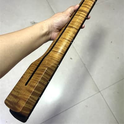 21 fret Stainless steel Rosewood Roasted Flame Maple Electric Bass Neck part image 4