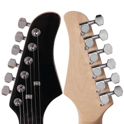 Lightning Style Electric Guitar with Cord/Strap/Bag/Plectrums Black & Dark Blue 2020s image 12