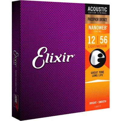 Elixir Nanoweb Phosphor Bronze Acoustic Strings 12-56 image 2