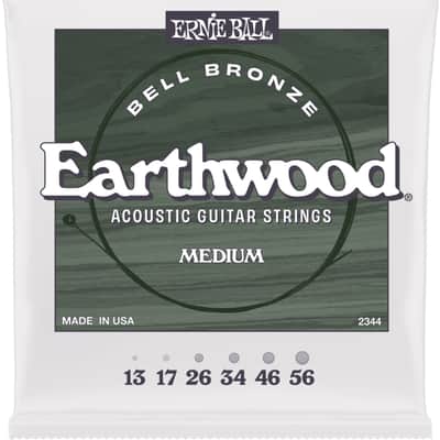 Ernie Ball 2344 Earthwood Medium Bell Bronze Acoustic Guitar Strings, 13-56 image 1