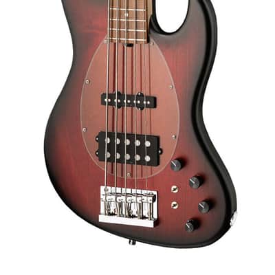 Sadowsky MetroLine 21-Fret Vintage MJ Bass 5 String, Red Alder Body, Burgundy Burst Transparent Satin image 4