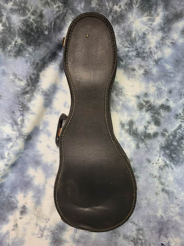 Vintage RARE 1969 Harmony Batwing Mandolin Case Black Red Plush Interior image 1