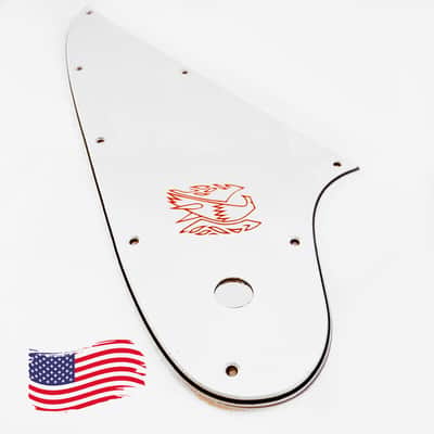 White 3 Ply Pickguard for 2007-2019 Gibson Firebird Reverse Style Made in USA + Red Decal & Screws image 4