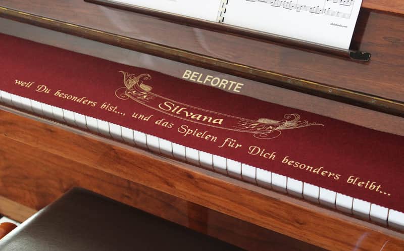 Individualized Piano Runner Keyboard Runner Keyboard Cover for Piano Keypad Embroidered 100% Wool Bordeaux Red 021 image 1