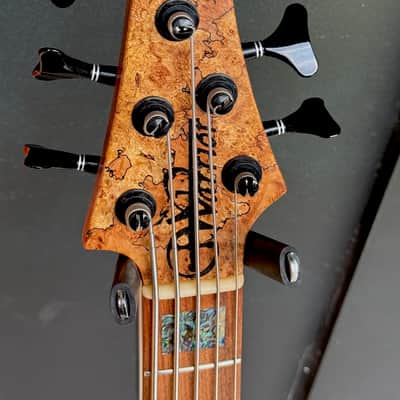 Warrior Dran Michael 5-string Bass "NAMM" 2020 - stunning featherweight Spalted Maple NAMM Show display model # 9. image 5