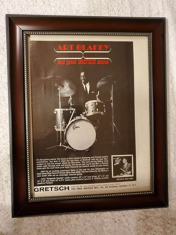 1963 Gretsch Drums Promotional Ad Framed Art Blakey Original image 1