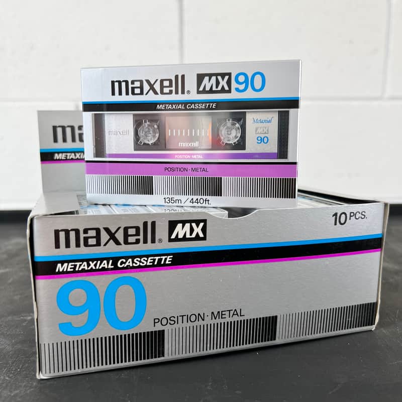 Maxell MX 90 Metaxial Cassettes 10 pack Vintage New Old Stock image 1