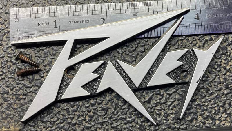 Peavey Logo, Emblem, Badge Amp/Speaker Lightning Bolt logo - Silver and Black image 1