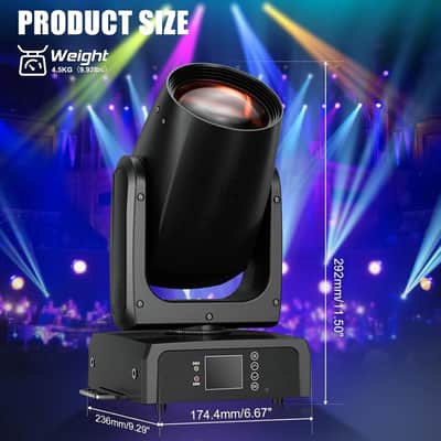 150W Moving Head Beam Light - DMX512 Controlled Stage Lighting with 12 Colors & 12 Gobos, Sound-Active, Auto Programs for DJ Show Concert Beam Angle 2.8° image 3