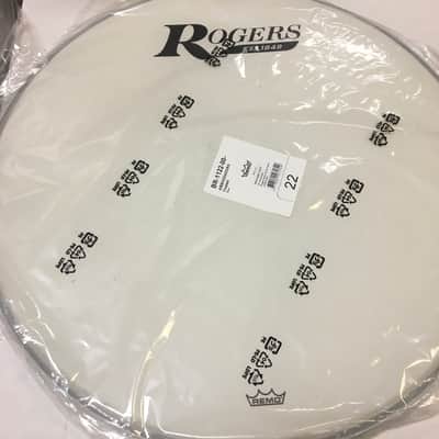 Rogers - RBH22A-LOGO - Logo Resonant Bass Drum Head 22" Coated White w/Large Logo image 1