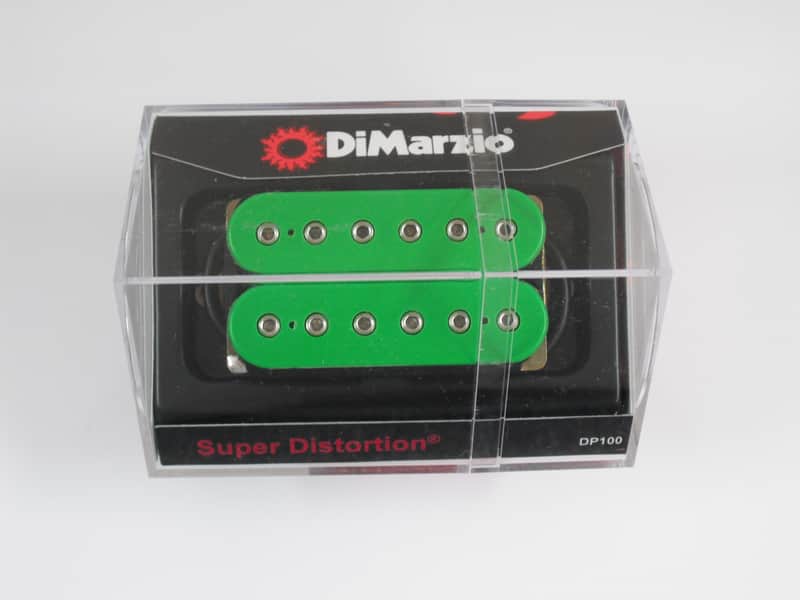 DiMarzio Regular Spaced Super Distortion Bridge Humbucker Green W/Chrome Poles DP 100 image 1