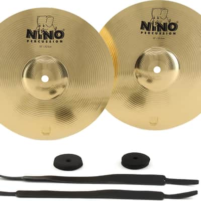 Nino 10-inch Cymbal Pair - Brass image 1