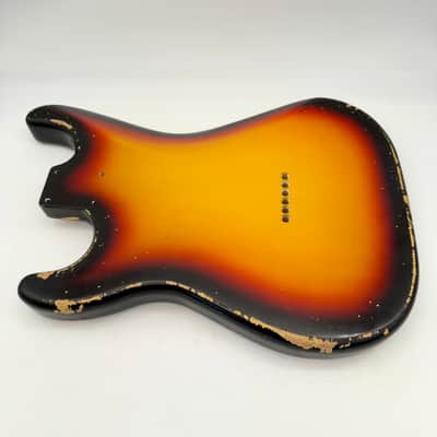 MJT Stratocaster Body Alder Relic Nitro 3-Tone Sunburst mjt6663 image 6