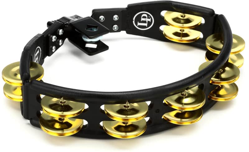 Latin Percussion Cyclops Jingle Tambourine - Brass/Black/Mountable (5-pack) Bundle