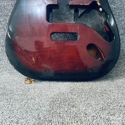 Red Flame Maple Top Strat Style Guitar Body Project Grade image 4