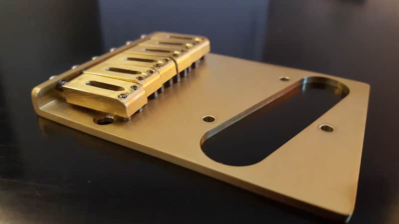 Armadillo Brass "Keef" Telecaster Bridge - 6 saddle image 1