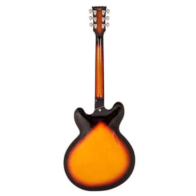 Vintage Guitars VSA500P ReIssued Semi-Hollow Electric Guitar - Vintage Sunburst image 3