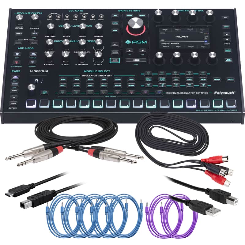 ASM Leviasynth Desktop 16-Voice Algorithmic Synthesizer CABLE KIT image 1