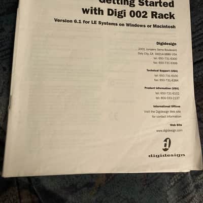 Digidesign Avid Digi 002 Rack Getting started with Owners Manual / User Manual image 1