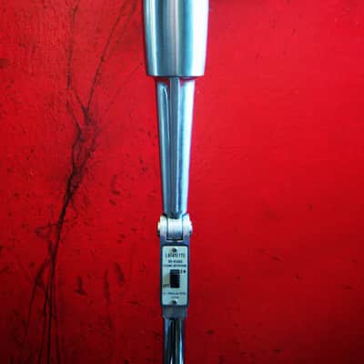 Vintage 1960's Lafayette 99-45460 dynamic Satin Chrome microphone w desk stand & cable Lafayette Olson Midland # 1 image 3