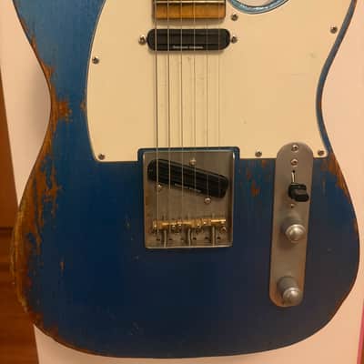 5lb 7oz Metallic Blue Tele Style Partscaster w/ Duncan Hot Rails by Nate's Relic Guitars image 2