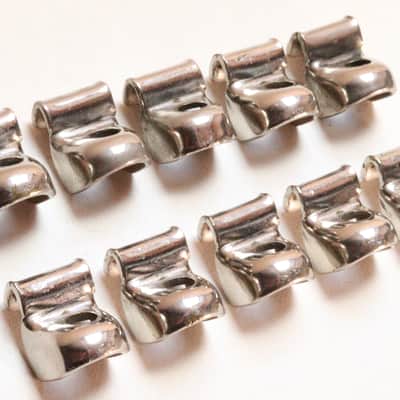 Set of (10) Slingerland Nickel Plated Brass Hoop Clips  / Circa 1940s image 2